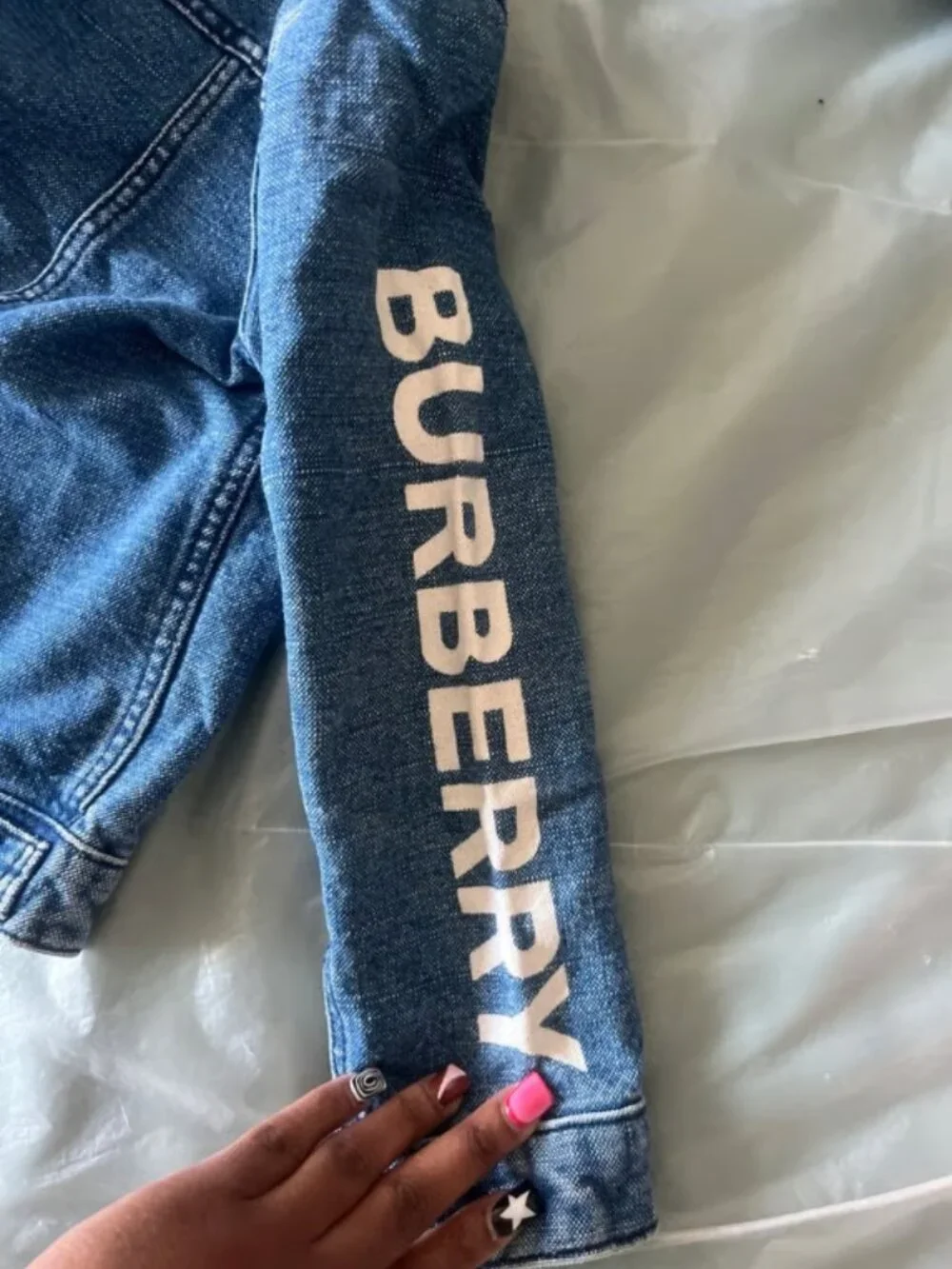 Authentic Burberry Logo Denim Trucker Jacket 16Y - Picture 9 of 13